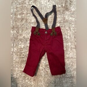 Carter's Red Baby pants with suspenders size 6M